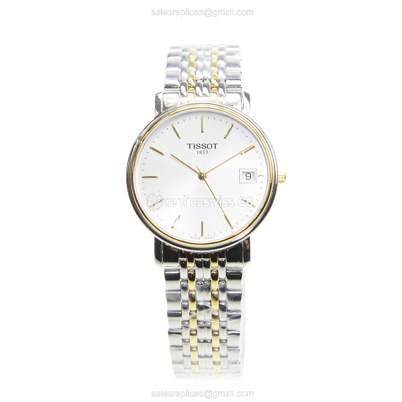 Rolex T-Classic Quartz Replica - Stainless Steel - White Dial - Silver Clasp - View 2