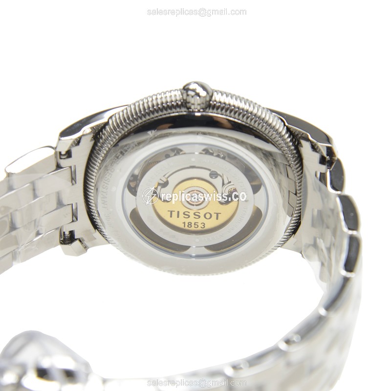 Replica Tissot T-CLASSIC - Automatic - Steel Case - White Dial - Silver Steel Band - View 4