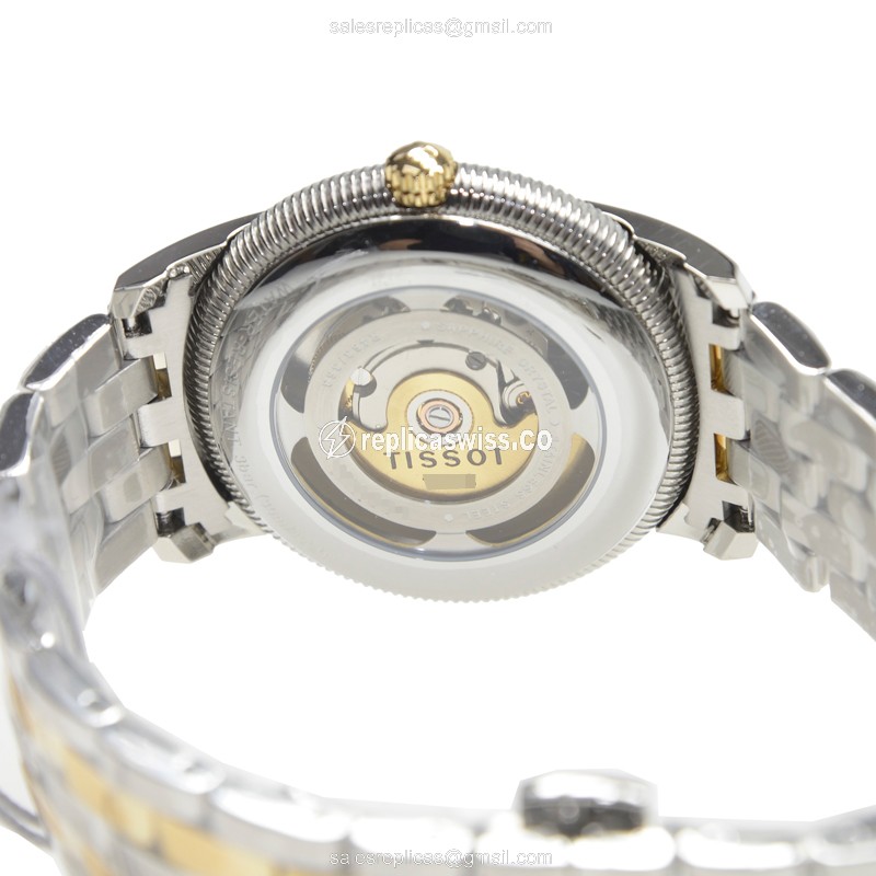 Automatic Tissot T-CLASSIC Replica - Stainless Steel Case - White Dial - Silver Band - View 4