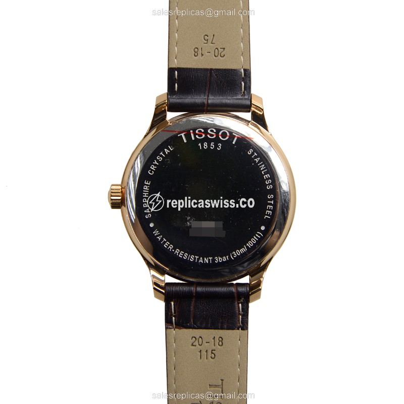 Rolex T-Classic Quartz - White Dial - Leather Strap - Brown - Clasp - Stainless Steel - View 3