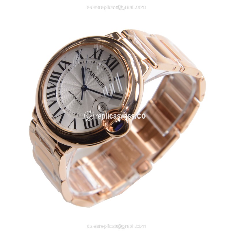 Cartier Ballon Bleu Replica - Automatic - 18kt Rose Gold - White Dial - View 3