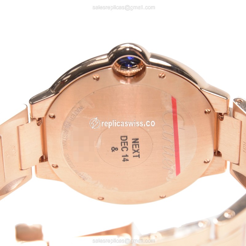 Cartier Ballon Bleu Replica - Automatic - 18kt Rose Gold - White Dial - View 4