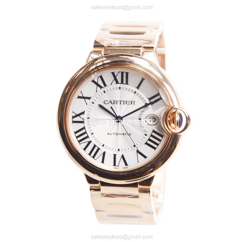 Cartier Ballon Bleu Replica - Automatic - 18kt Rose Gold - White Dial - View 2