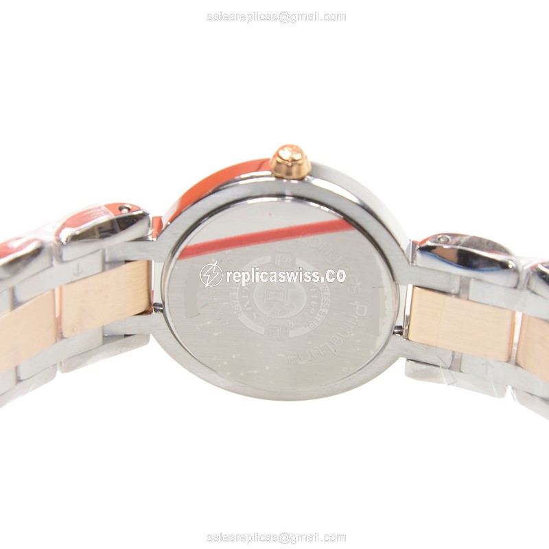 Longines Prima Luna Replica - Quartz - 18kt Rose Gold & Steel - White Dial - View 4