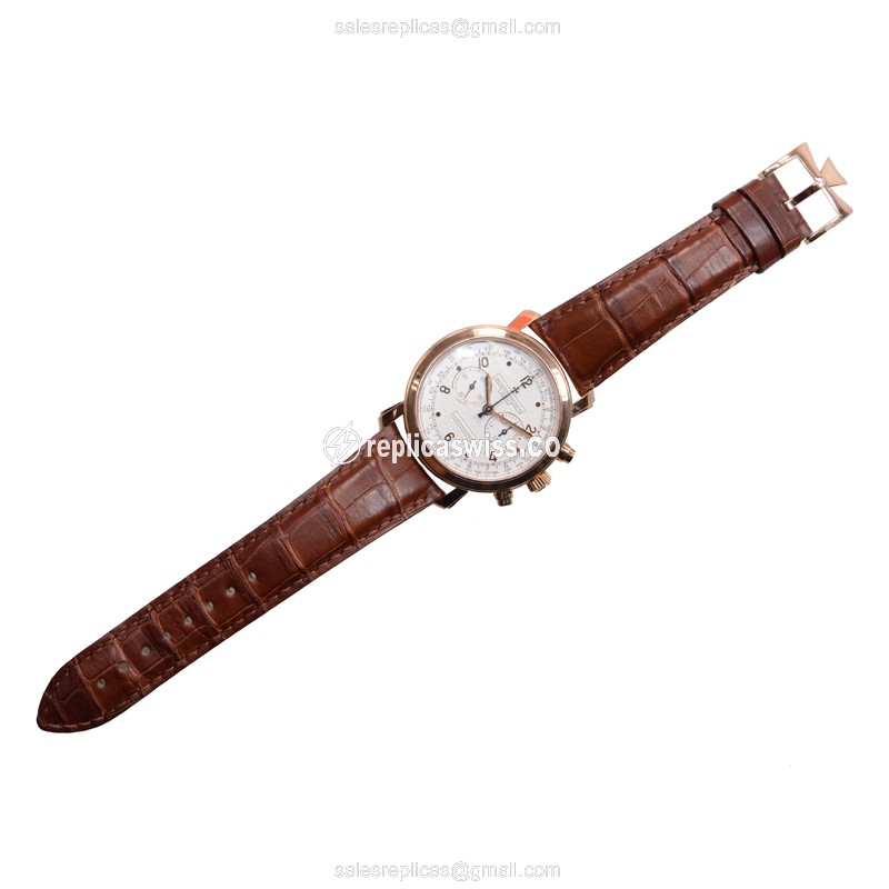 Vacheron Constantin MALTE - Manual Wind - 18kt Rose Gold - White Dial - Brown Alligator Strap - View 2
