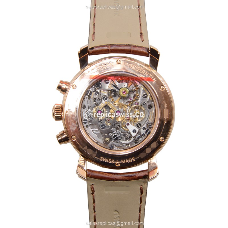 Vacheron Constantin MALTE - Manual Wind - 18kt Rose Gold - White Dial - Brown Alligator Strap - View 3