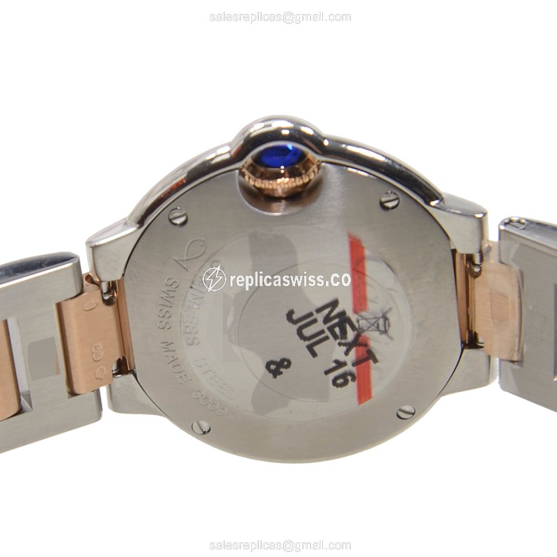 Cartier Ballon Bleu Replica - Quartz - Pink Dial - Steel Case - Silver Strap - View 4