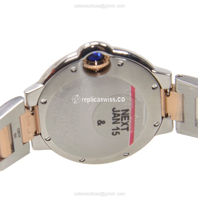 Cartier Ballon Bleu Replica - Automatic - Pink Dial - Steel Case - Silver Strap - View 4