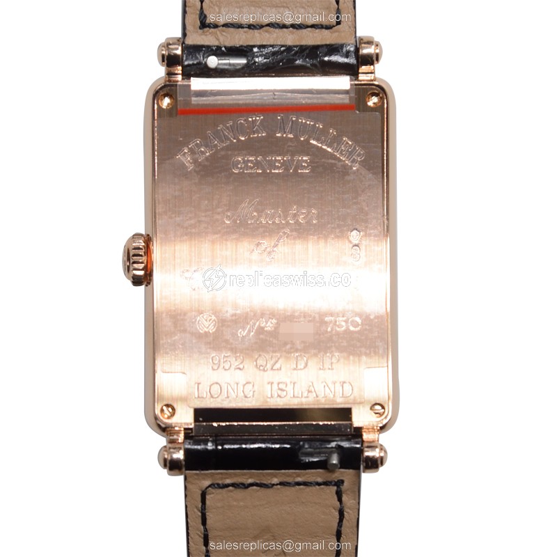 Franck Muller 952 QZ D 1P LONG ISLAND - Quartz - 18kt Rose Gold - Diamonds - Silver Dial - Buckle Clasp - View 3