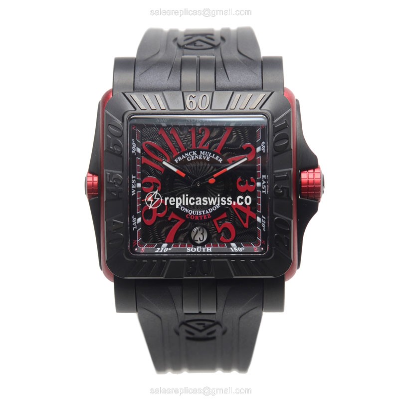 Franck Muller Conquistador GPG Auto Titanium - Black Dial - Rubber Strap - View 2