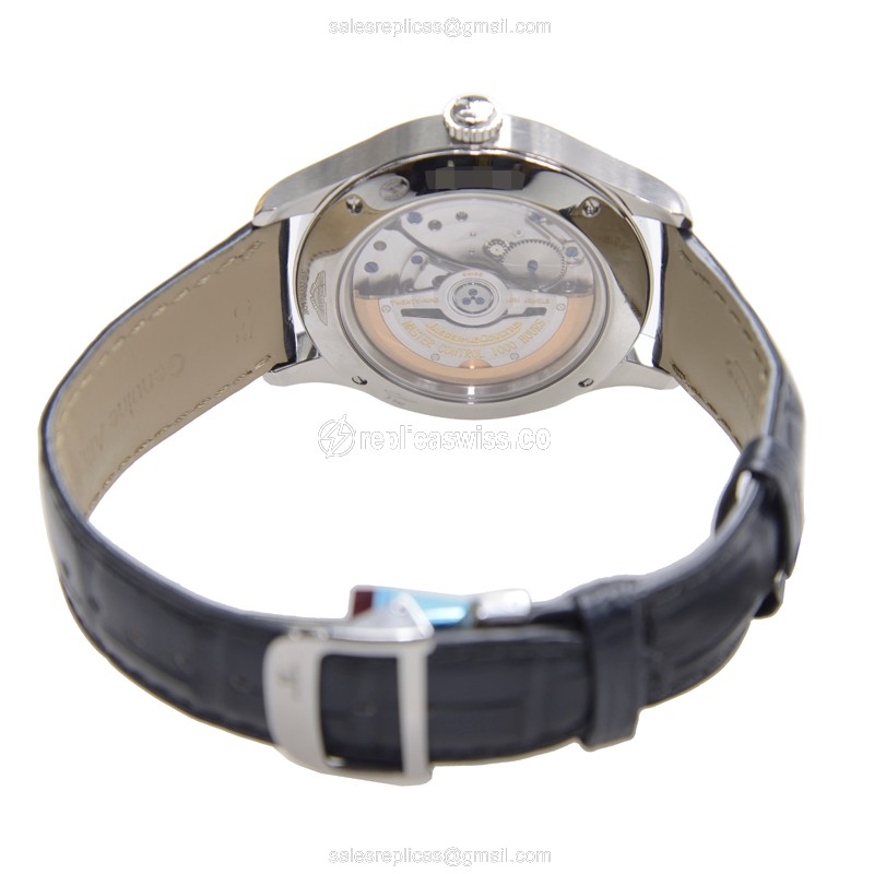 Jaeger-Lecoultre Q162847N Replica - Ultra Thin - Automatic - Black Dial - Blue Alligator Strap - View 4