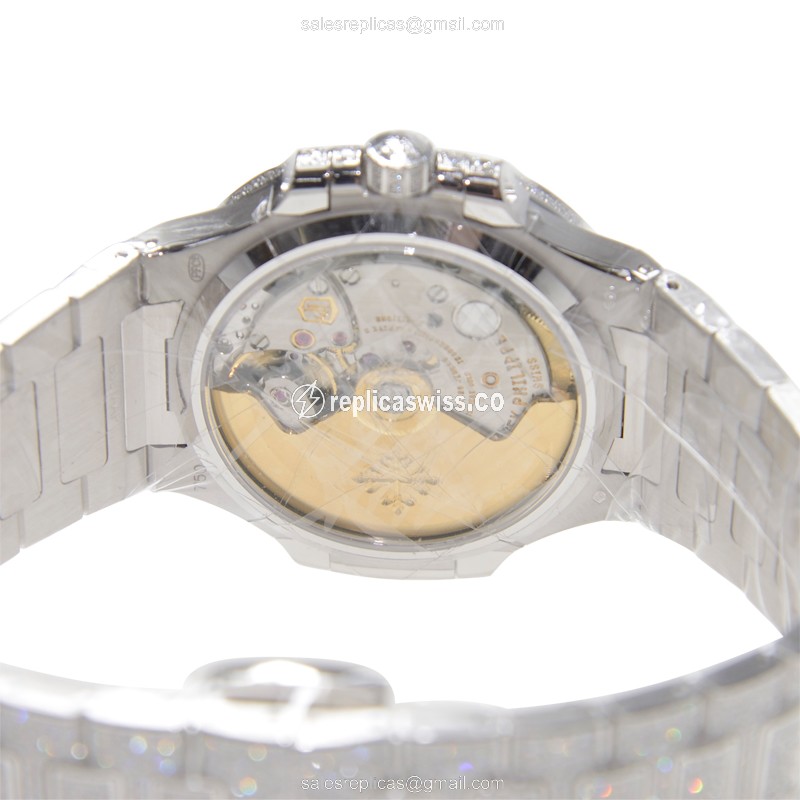 Patek Philippe 7021/1G-001 Replica - Automatic - 18kt White Gold Case - Diamond Dial - Silver Band - View 4