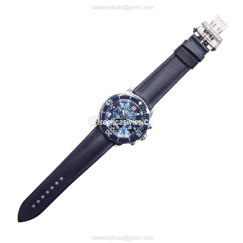 Blancpain 5066F-1140-52B FIFTY FATHOMS - Auto - Blue Steel - Blue Canvas Strap - View 2