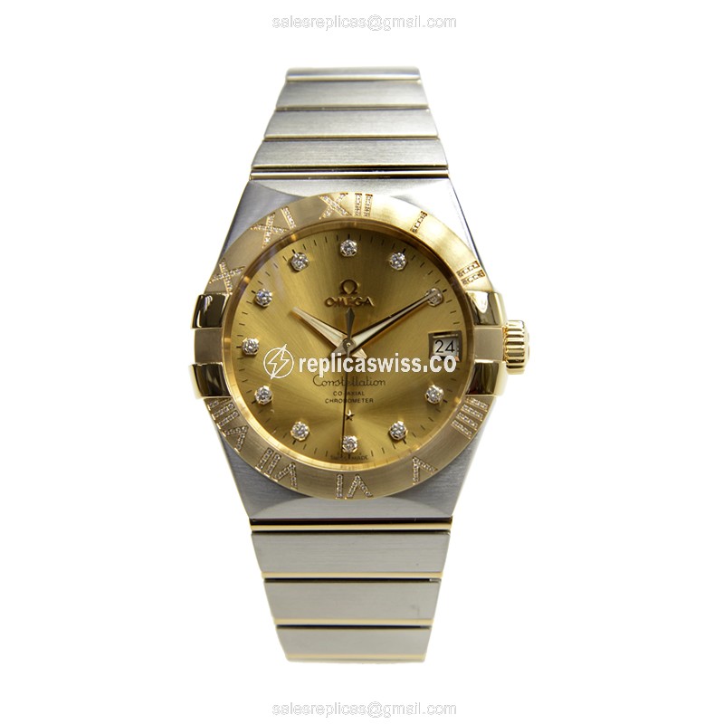 Omega Constellation 123.25.38.21.58.002 - Auto 18kt Gold & Steel - Silver Dial - Steel Case - View 2