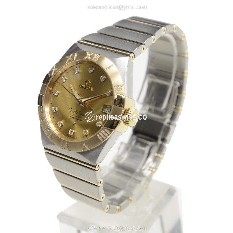 Omega Constellation 123.25.38.21.58.002 - Auto 18kt Gold & Steel - Silver Dial - Steel Case - View 3