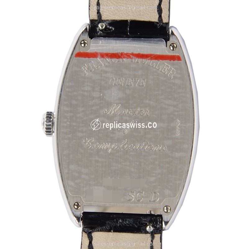 Franck Muller 2852 SC D Master Banker Replica - Automatic - White Gold - Diamond Case, Silver Dial - View 3