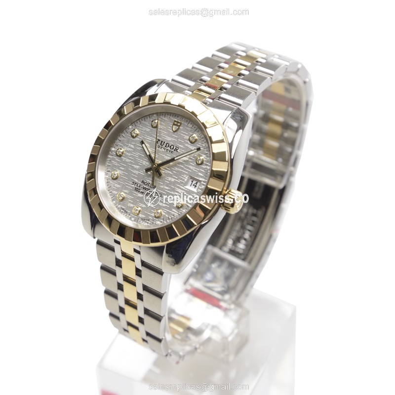 Automatic Tudor CLASSIQUE - Gold & Steel - Silver Dial - Steel Clasp - View 3