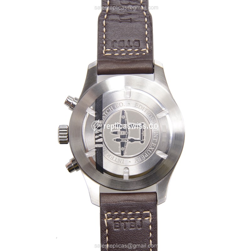 IWC PILOTS Replica - Automatic - Stainless Steel - Brown Dial - Brown Cowhide - Buckle - Sapphire Crystal - View 3