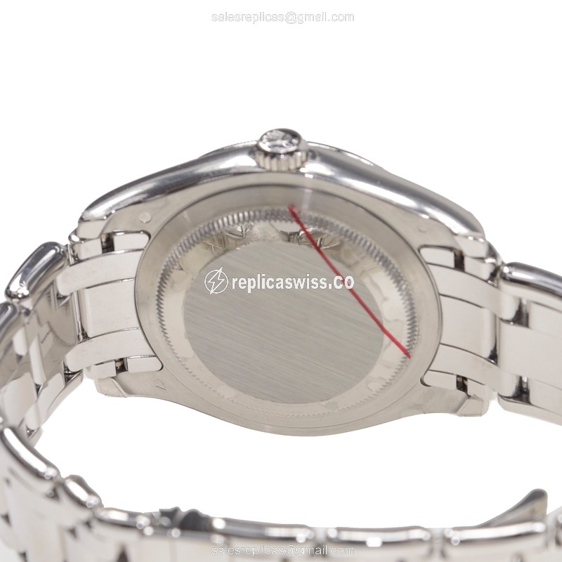 Rolex DAY-DATE Replica - Automatic - 18kt White Gold Case - Diamond Bezel - View 4