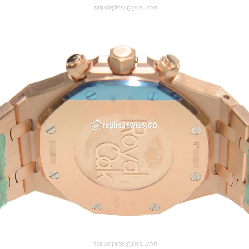 Automatic ROYAL OAK Replica - 18kt Rose Gold - Silver Dial - Gold Strap - View 4