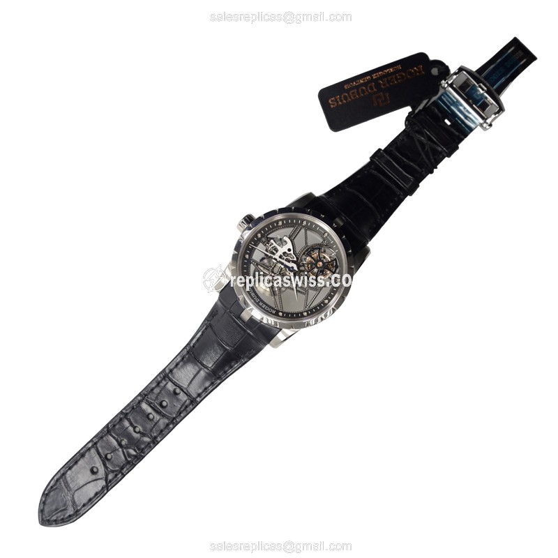 Roger Dubuis RDDBEX0393 EXCALIBUR - Manual Wind - 18kt White Gold - Skull Dial - Black Alligator Strap - View 2