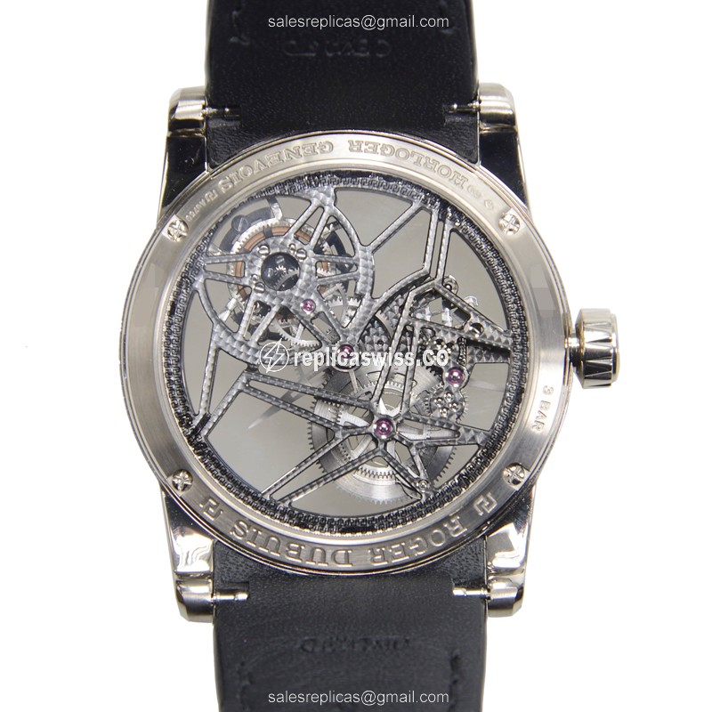 Roger Dubuis RDDBEX0393 EXCALIBUR - Manual Wind - 18kt White Gold - Skull Dial - Black Alligator Strap - View 3
