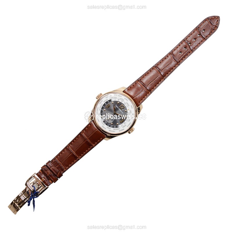 Girard Perregaux 49865-52-251-BACA Replica - Auto - 18kt Rose Gold - Dark Grey Dial - Brown Alligator Buckle - View 2