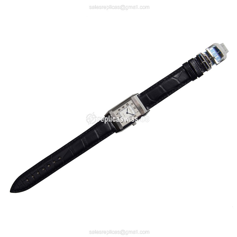 Jaeger-Lecoultre Q2508412 REVERSO Replica - Manual - Steel Case - Silver Dial - Black Alligator Strap - View 2