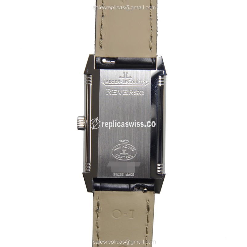 Jaeger-Lecoultre Q2508412 REVERSO Replica - Manual - Steel Case - Silver Dial - Black Alligator Strap - View 3