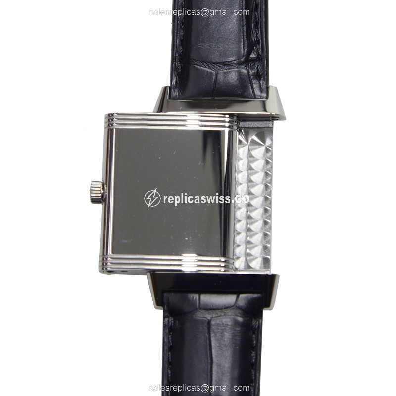 Jaeger-Lecoultre Q2518412 REVERSO - Quartz - Stainless Steel - White Dial - Black Alligator Strap - View 4