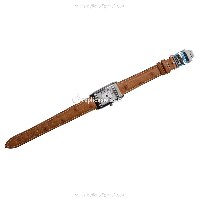 Jaeger-Lecoultre Q2618411 REVERSO - Quartz - Steel Case - Silver Dial - Brown Leather Strap - View 2