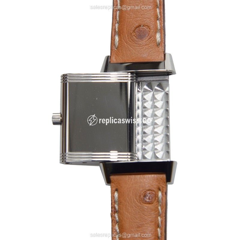 Jaeger-Lecoultre Q2618411 REVERSO - Quartz - Steel Case - Silver Dial - Brown Leather Strap - View 4
