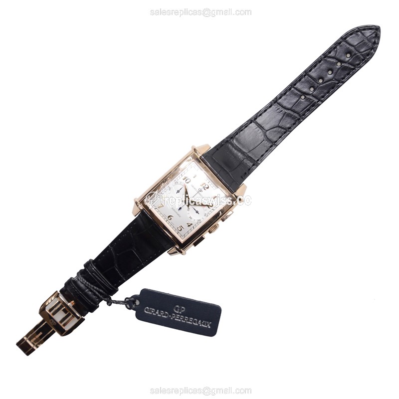 Girard Perregaux 25883-52-121-BB6C Vintage 1945 Replica - Auto - 18kt Rose Gold - White Dial - Leather Black Strap - View 2