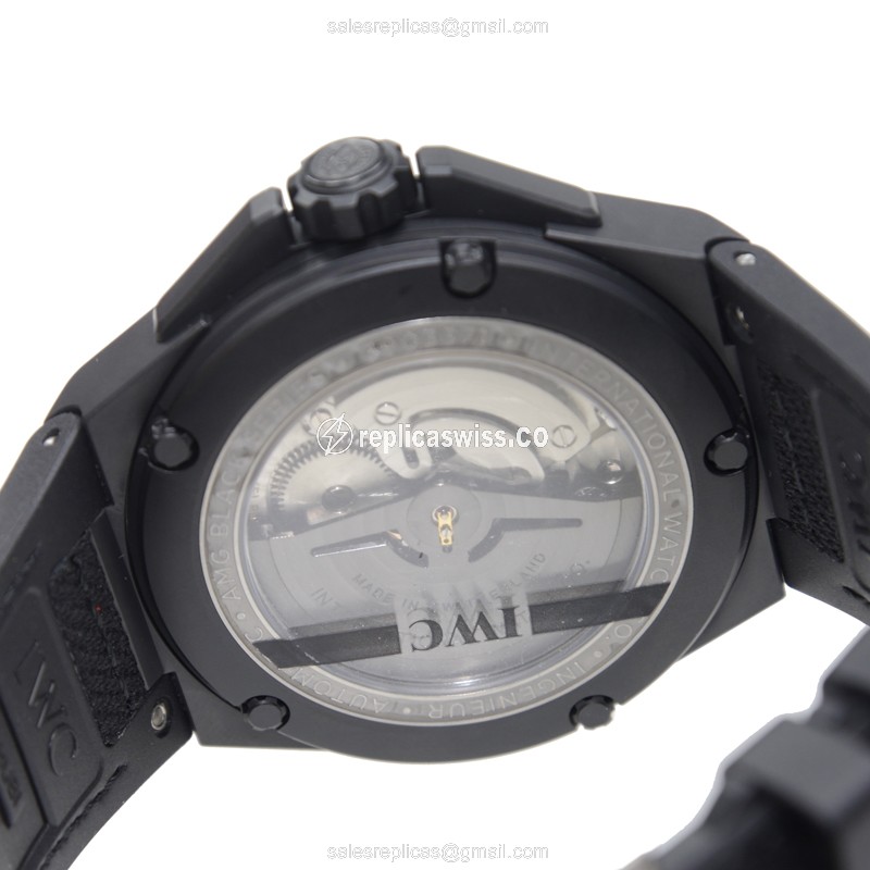 IWC Ingenieur Automatic - Ceramic Case - Black Dial - Black Fabric Strap - Sapphire Crystal - Buckle Clasp - View 4