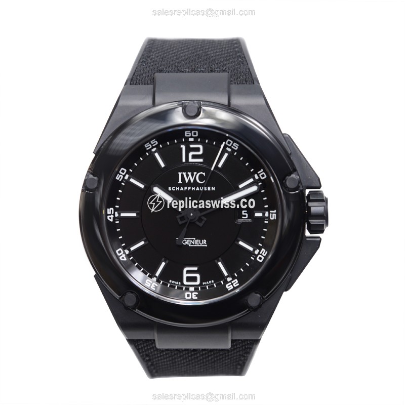 IWC Ingenieur Automatic - Ceramic Case - Black Dial - Black Fabric Strap - Sapphire Crystal - Buckle Clasp - View 2