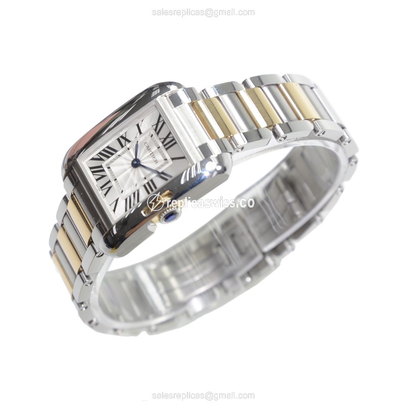 Cartier W5310046 Replica - Quartz - Steel Case - Silver Dial - 18kt Steel Strap - View 3