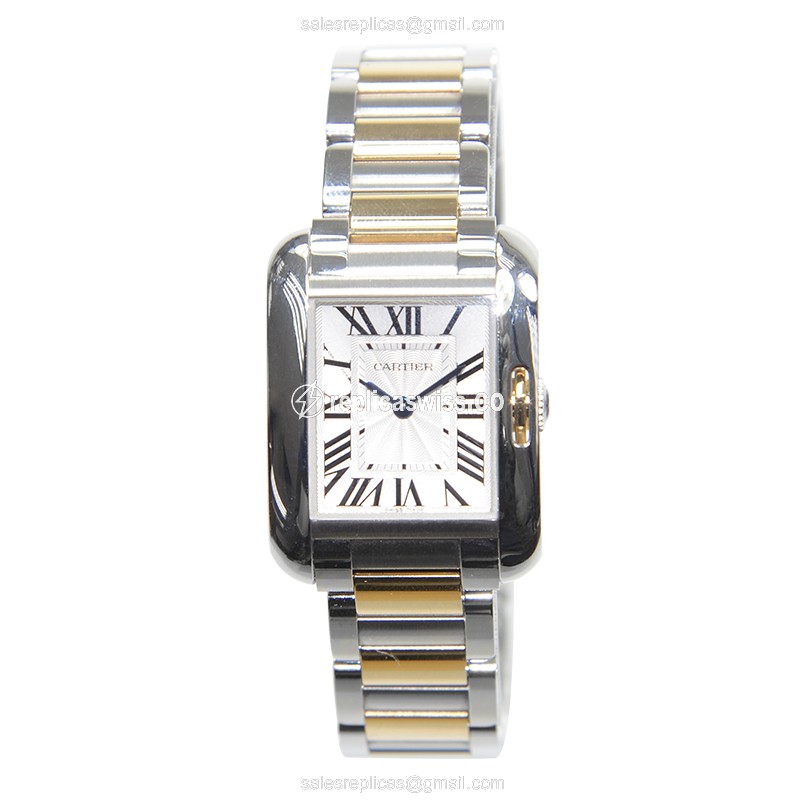 Cartier W5310046 Replica - Quartz - Steel Case - Silver Dial - 18kt Steel Strap - View 2