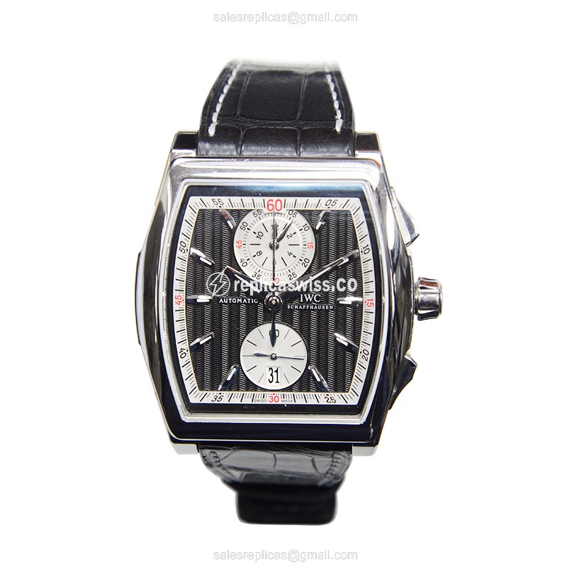 IWC DA VINCI Automatic - Black Dial - Steel Case - Alligator Black Strap - View 2