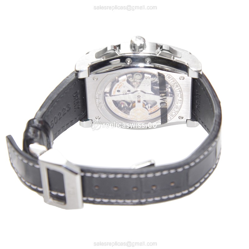 IWC DA VINCI Automatic - Black Dial - Steel Case - Alligator Black Strap - View 4