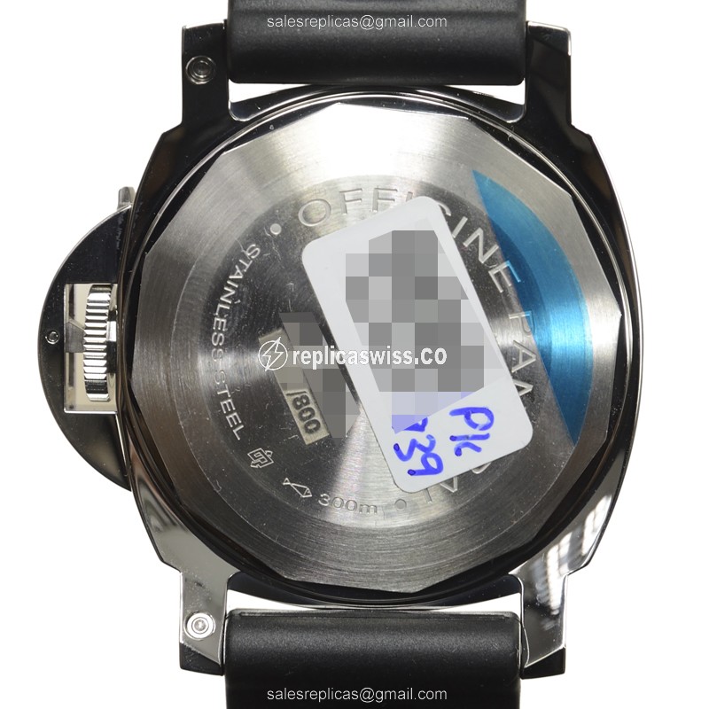 Panerai PAM00024 LUMINOR - Automatic - Stainless Steel - Black Dial - Rubber Strap - View 3