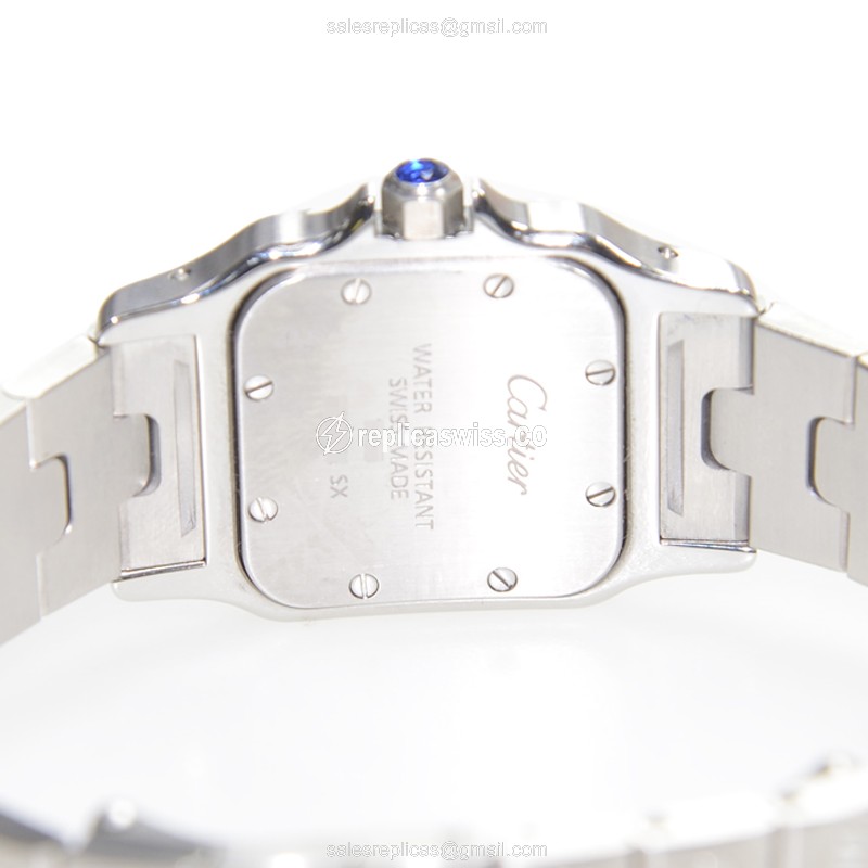 Cartier Santos Replica - Quartz - Stainless Steel Case - White Dial - Silver Clasp - Steel Strap - View 4