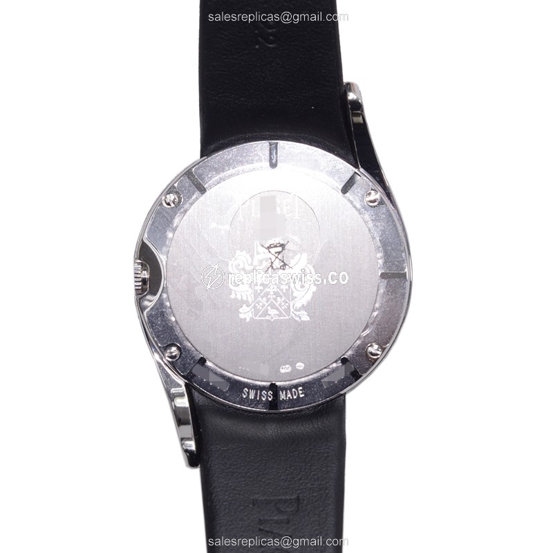 Piaget Limelight Replica - Quartz - 18kt White Gold - Diamond - Silver Dial - Black Satin Strap - View 3