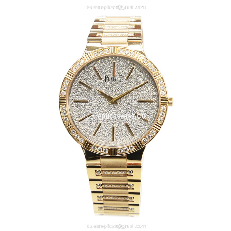 Piaget DANCER Replica - Manual - 18kt Rose Gold - Diamonds - Silver Dial - View 2