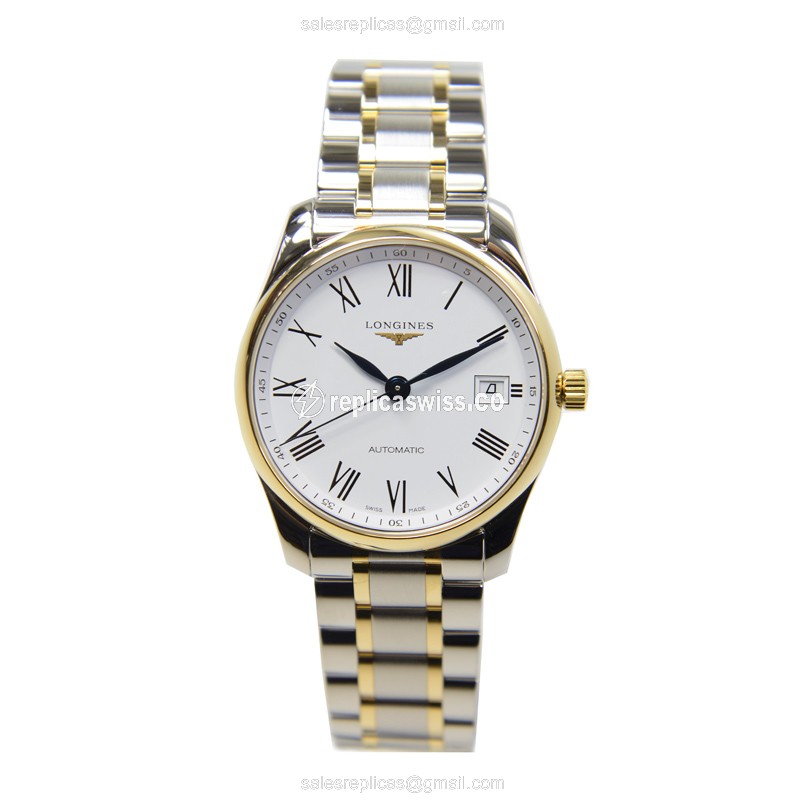 Longines L2.518.5.11.7 Replica - Automatic - Gold & Steel Case - White Dial - View 2