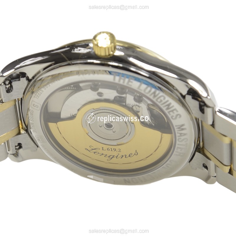 Longines L2.518.5.11.7 Replica - Automatic - Gold & Steel Case - White Dial - View 4