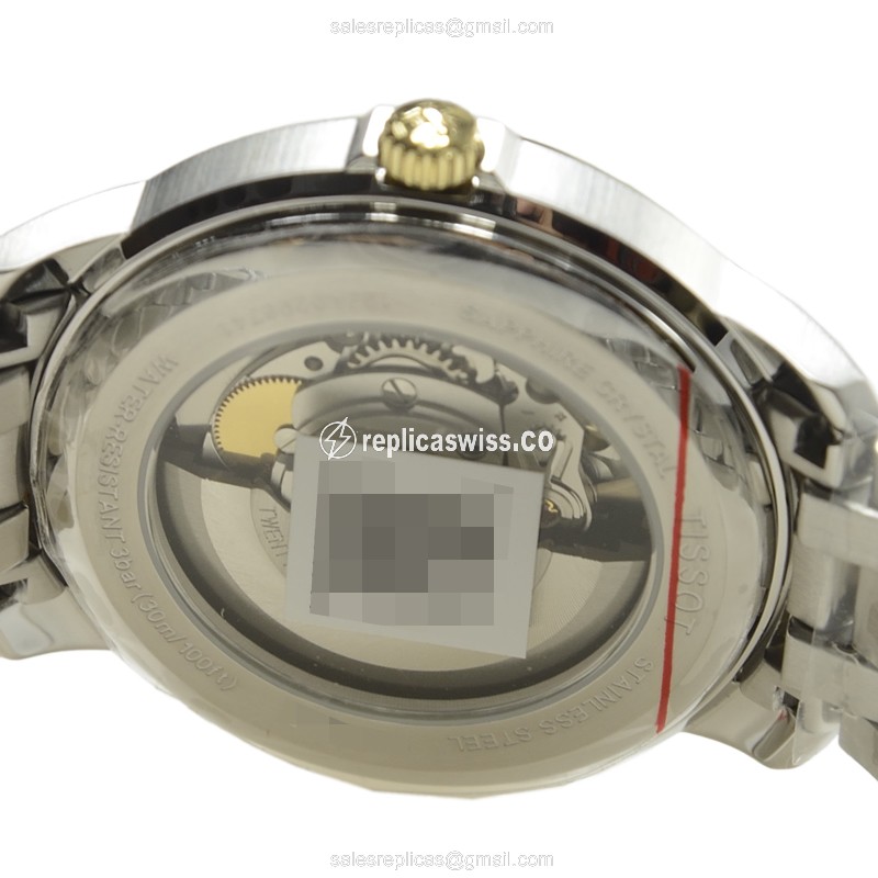 Replica Tissot T-CLASSIC - Automatic - Steel Case - White Dial - Silver Steel Band - View 4