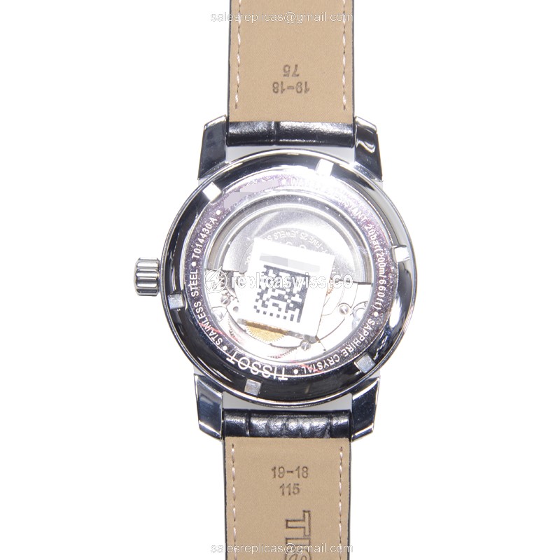 Automatic Tissot T-SPORT - Black Dial - Steel Case - Leather Black Strap - View 3