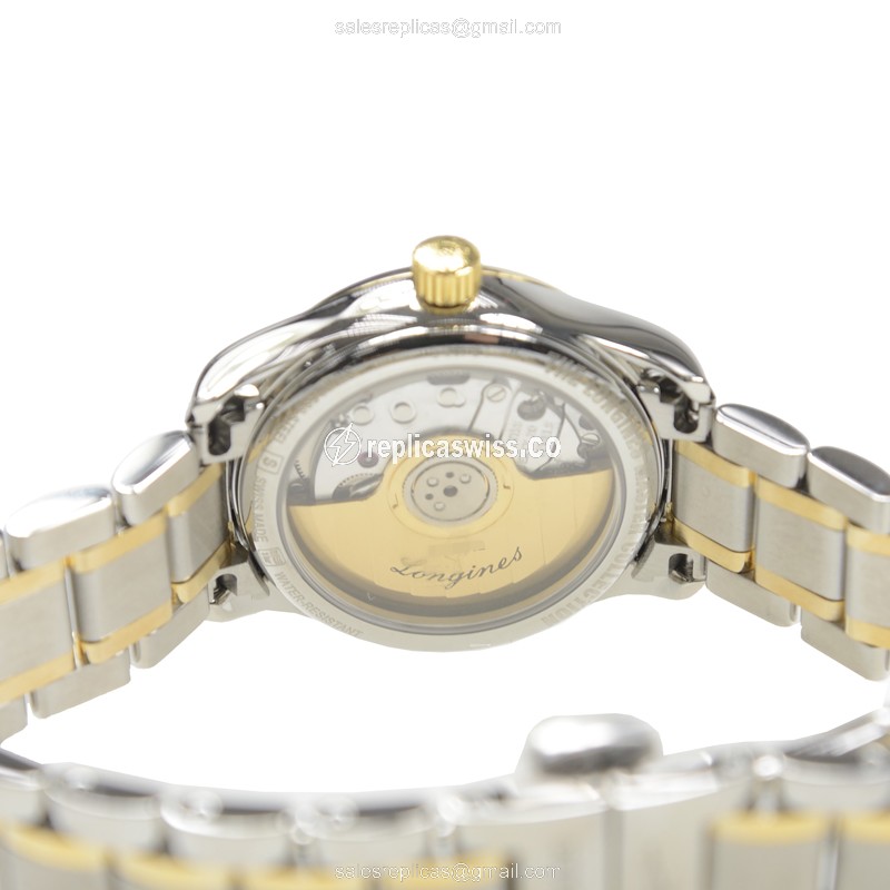 Longines Master Automatic - 18kt Gold/Steel Case - Black Dial | Silver Clasp - View 4