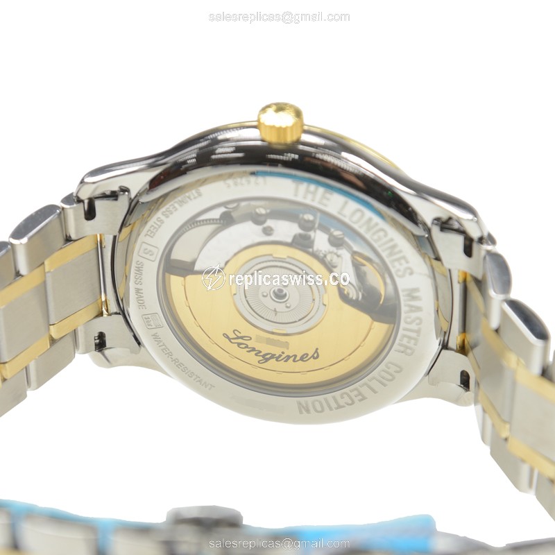 Longines L2.628.5.57.7 Replica - Automatic - 18kt Gold/Steel - Black Dial - View 4