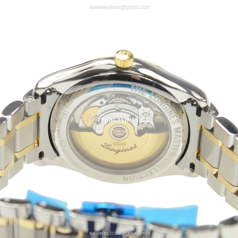 Longines L2.755.5.37.7 Replica - Automatic - Gold & Steel Case - Silver Dial - View 4
